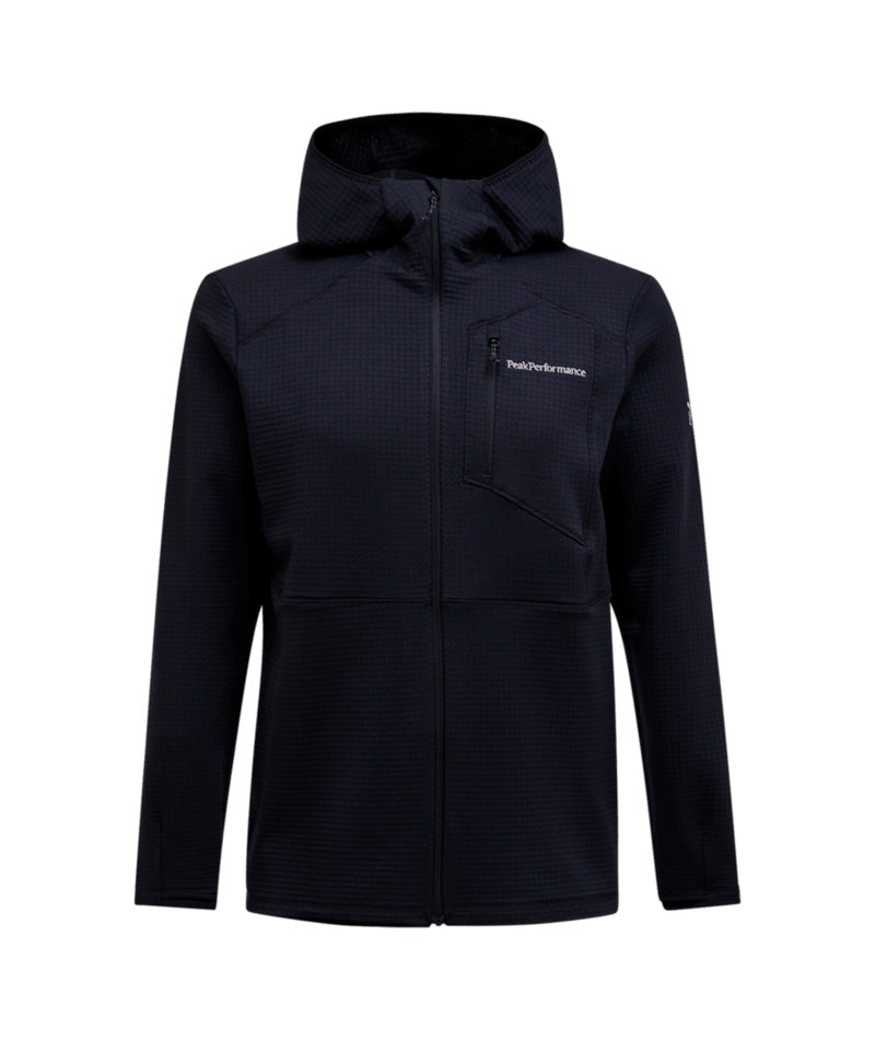 M Trail Polartec Zip Hood-BLACK