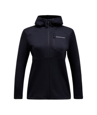 W Trail Polartec Zip Hood-BLACK
