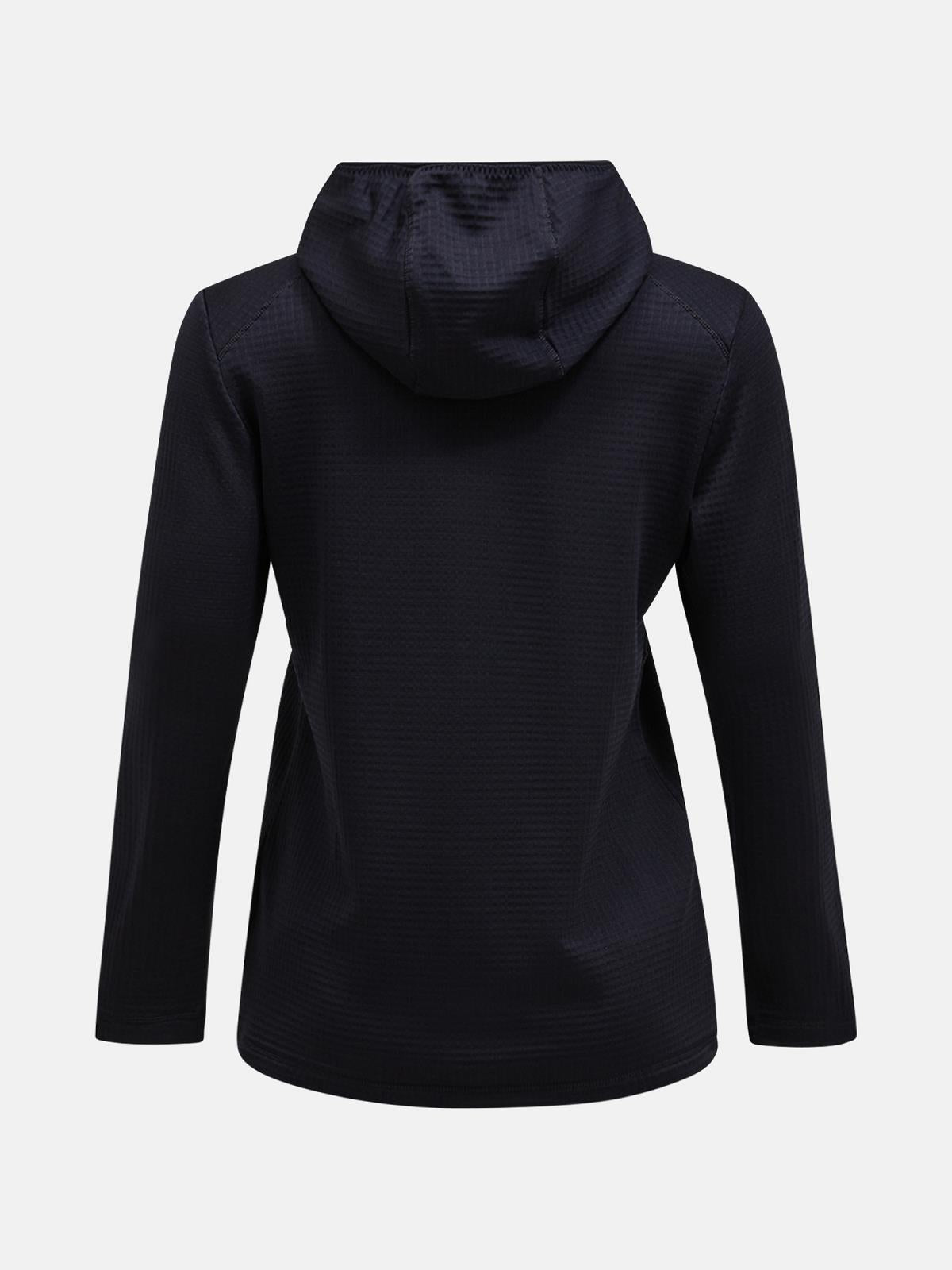 W Trail Polartec Zip Hood-BLACK