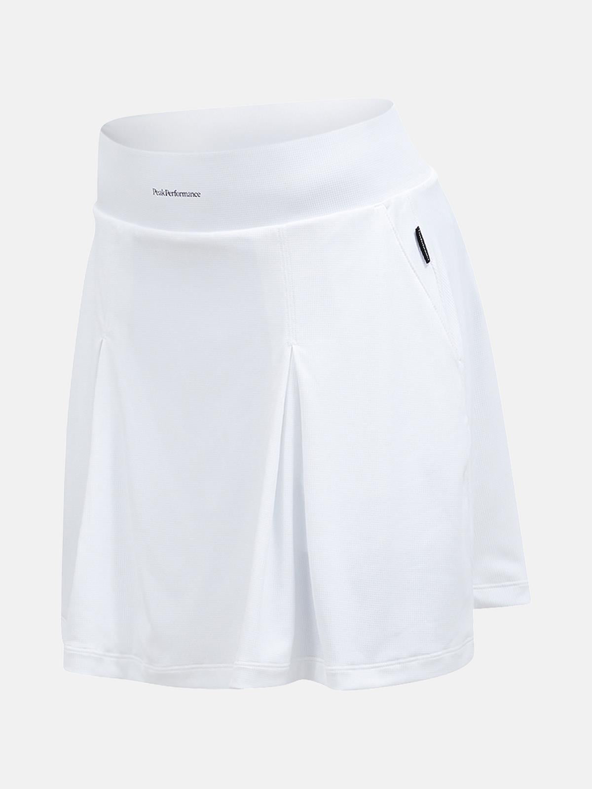 W Pleated Skirt-WHITE