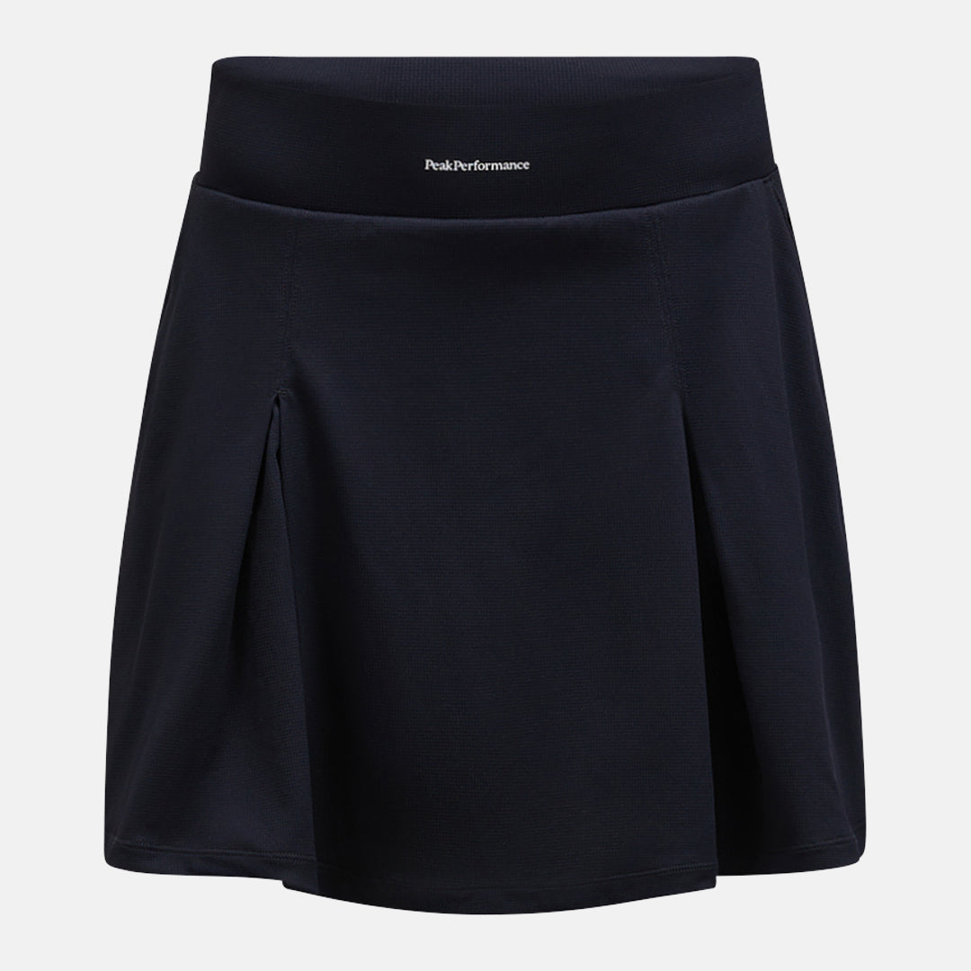 W Pleated Skirt-BLACK