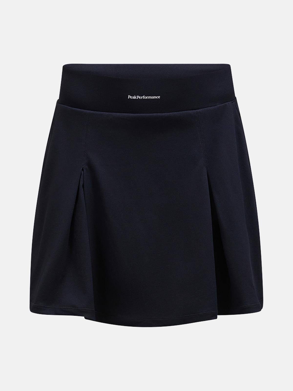 W Pleated Skirt-BLACK