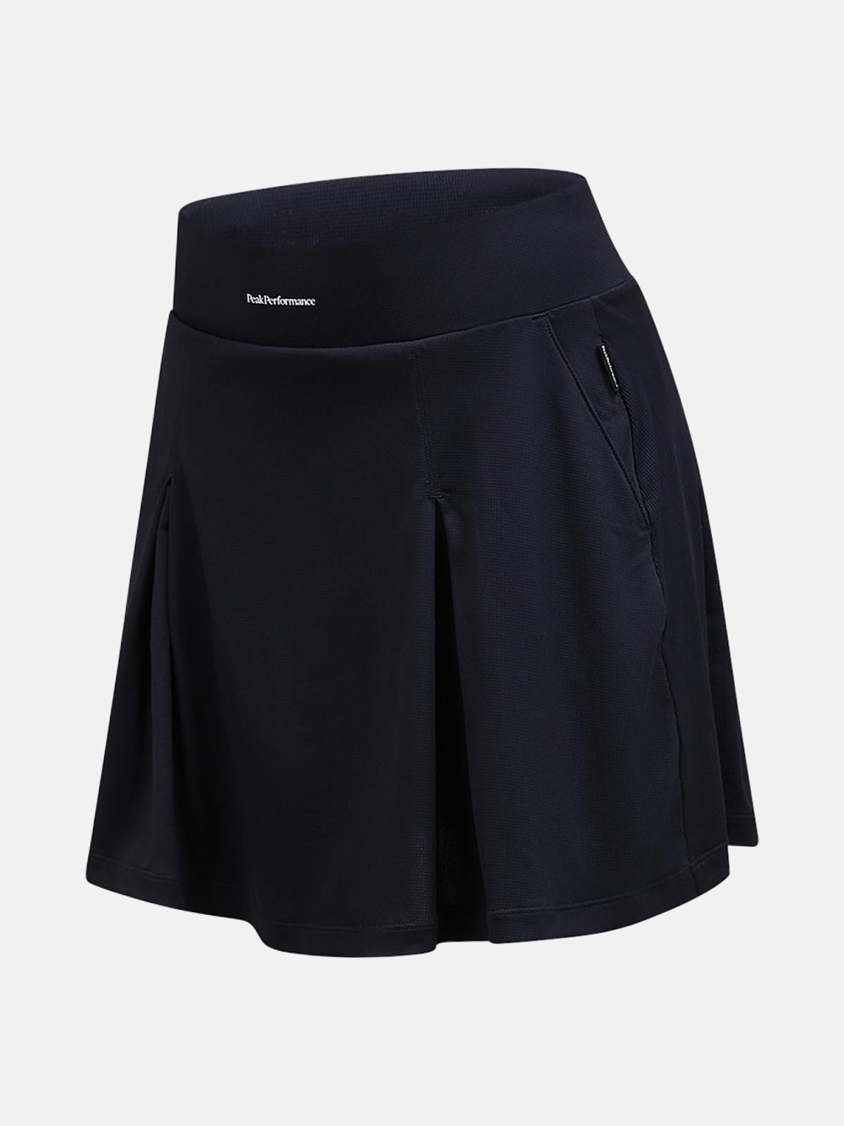 W Pleated Skirt-BLACK