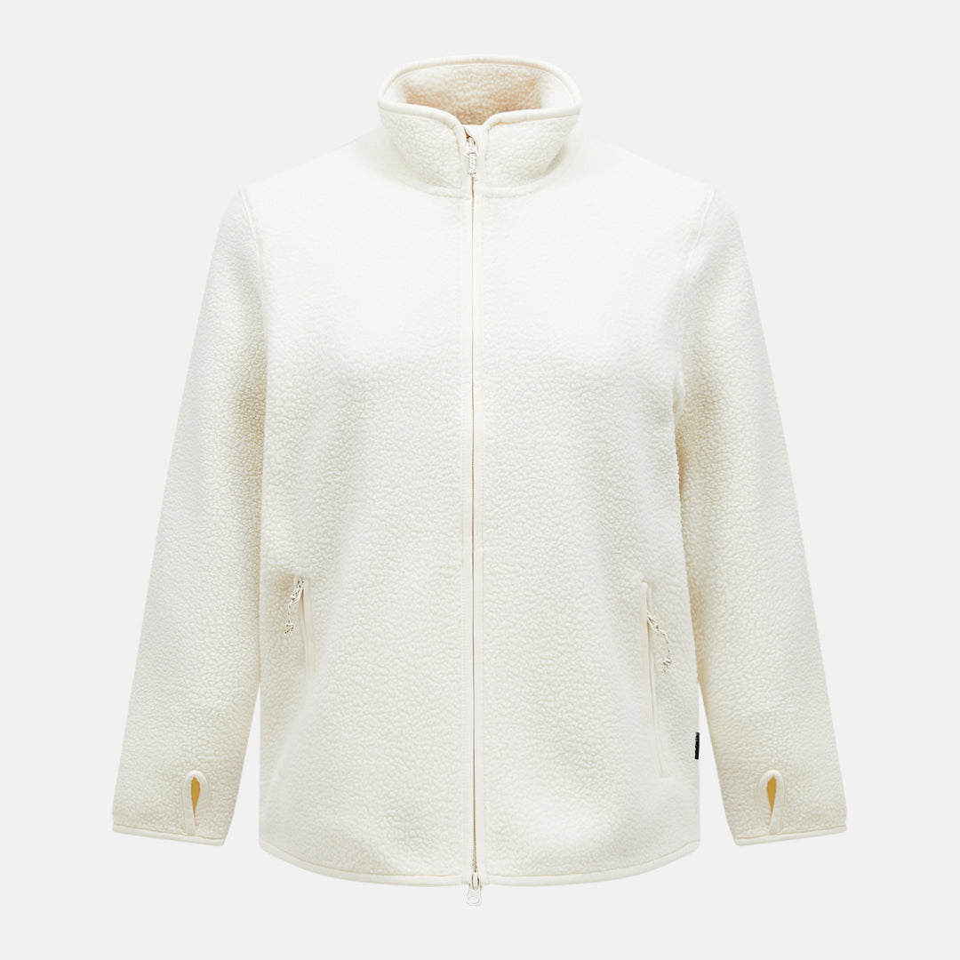 W Pile Zip Jacket-VINTAGE WHITE