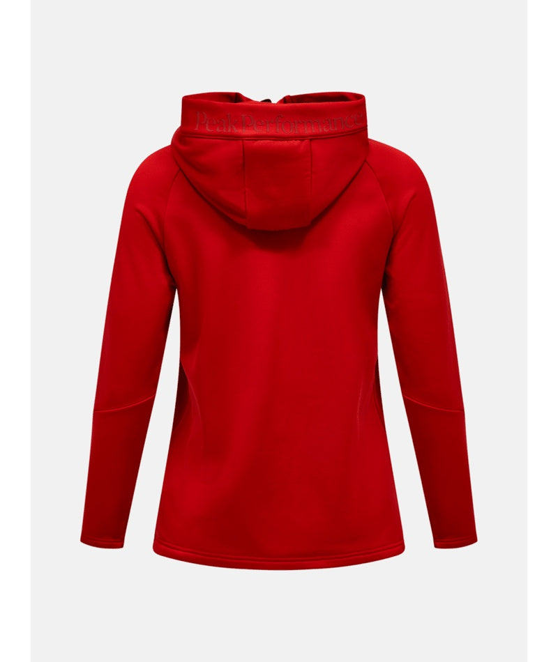Rider Essentials Midlayer Zip Hood Women Red Pompeian