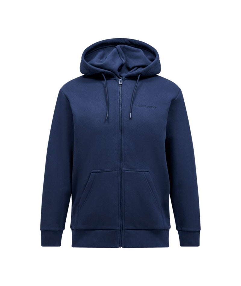 Original Small Logo Zip Hood Men Bleu Shadow