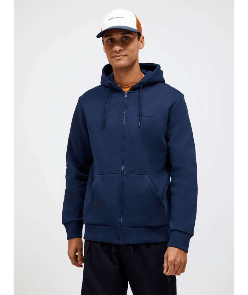 Original Small Logo Zip Hood Men Bleu Shadow