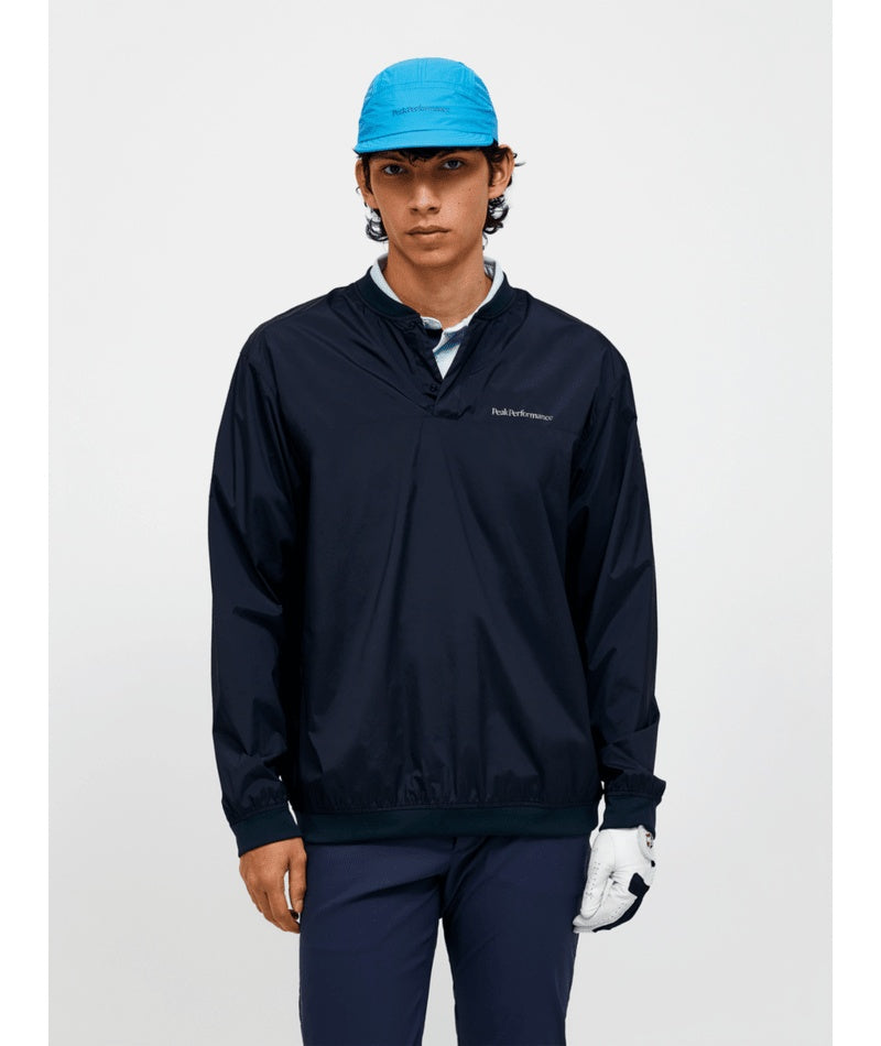 Half Buttoned Wind Crew Men Black