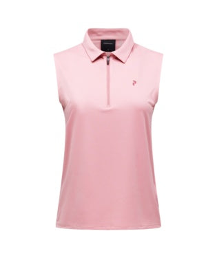 Comfort Zip Sleeveless Polo Women Warm Blush