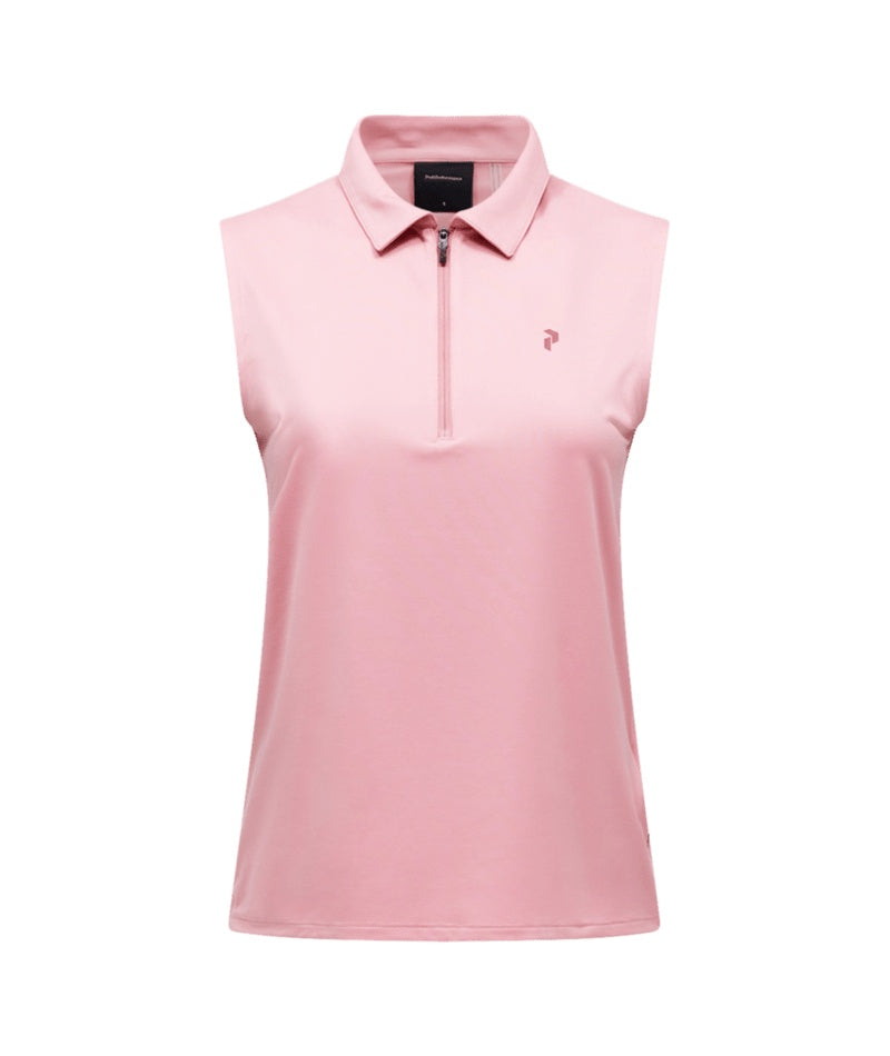 Comfort Zip Sleeveless Polo Women Warm Blush
