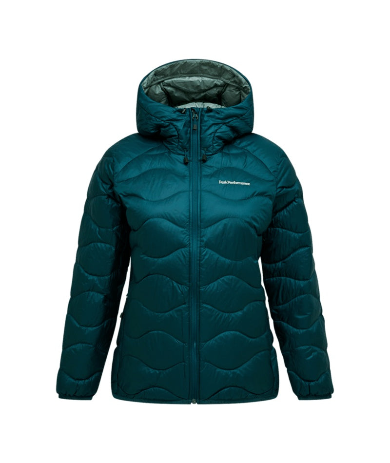 Helium Down Hood Jacket Women Ponderosa Pine Green Valley