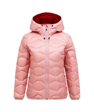Helium Down Hood Jacket Women Warm Blush Red Pompeian
