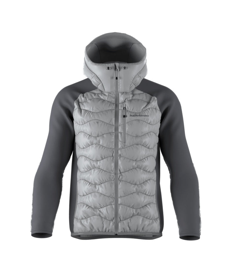 Helium Down Hybrid Hood Men Summit Smoke Quiet Grey