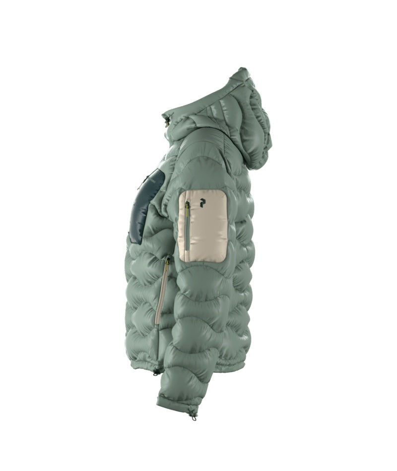 Helium Utility Down Hood Jacket Women Green Valley Ponderosa Pine
