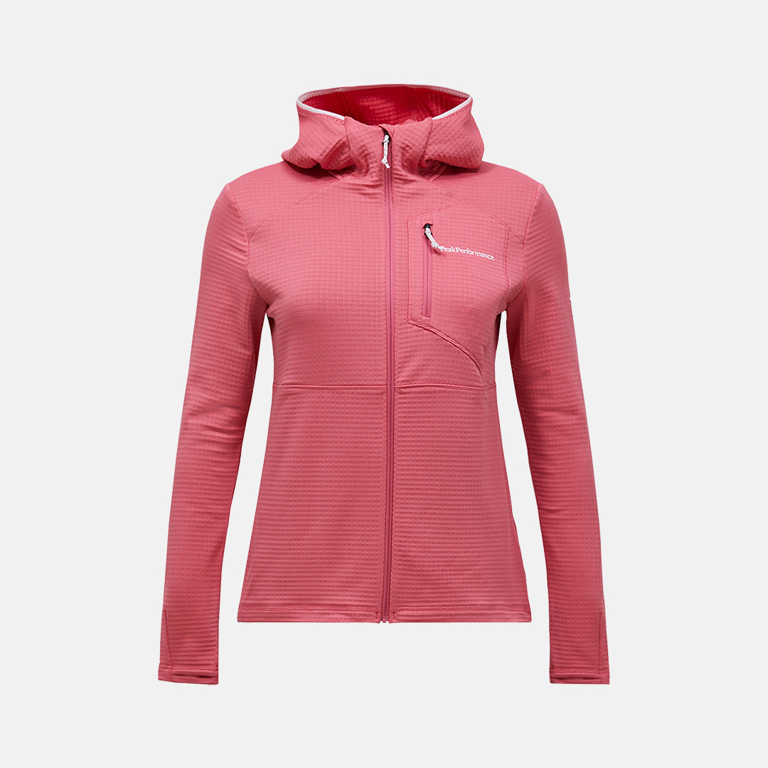 W Trail Polartec Zip Hood-MOUNTAIN BLUSH