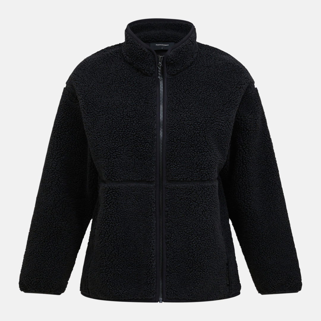 W Solid Pile Jacket-BLACK-BLACK