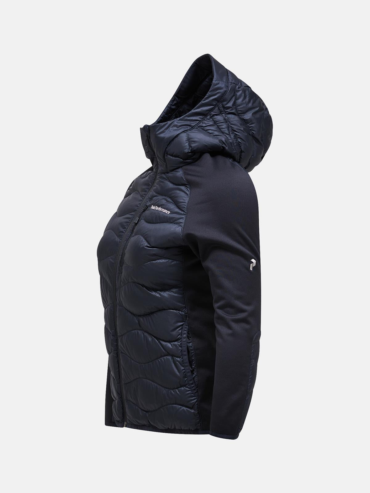 W Helium Down Hybrid Hood-BLACK