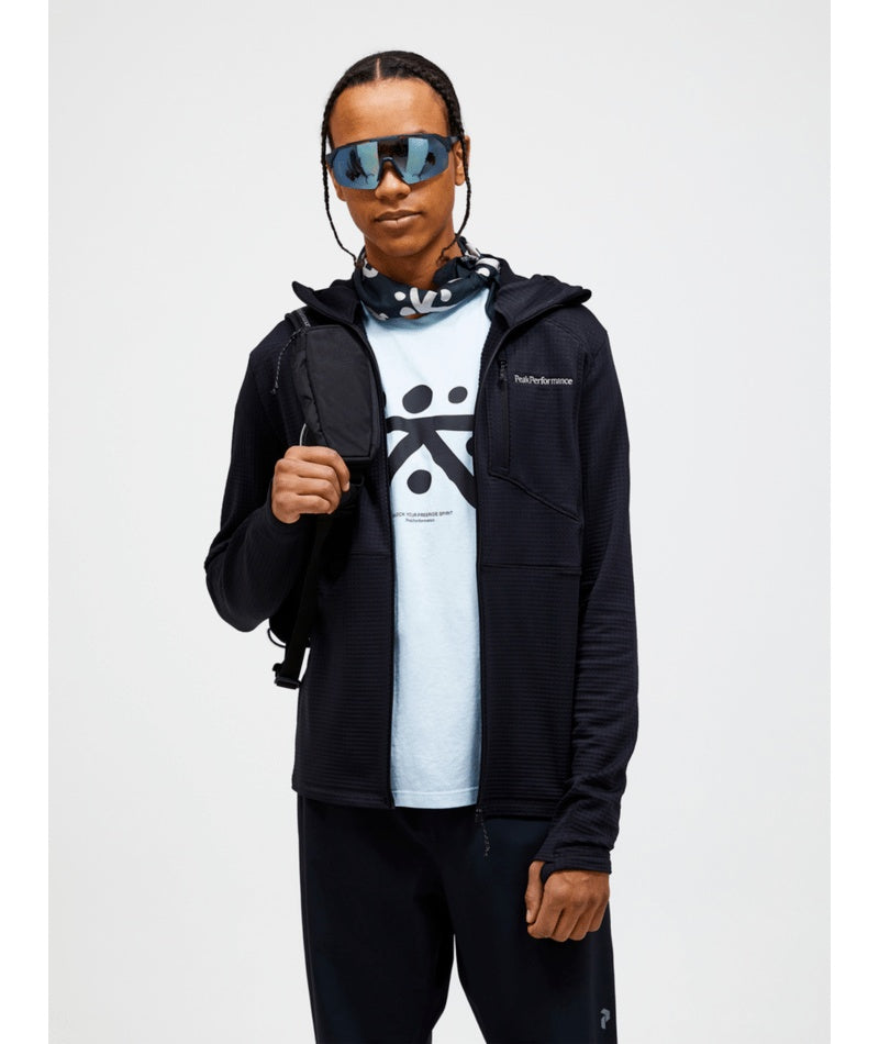 M Trail Polartec Zip Hood-BLACK