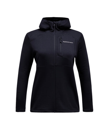 W Trail Polartec Zip Hood-BLACK