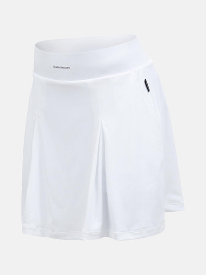 W Pleated Skirt-WHITE
