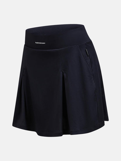 W Pleated Skirt-BLACK
