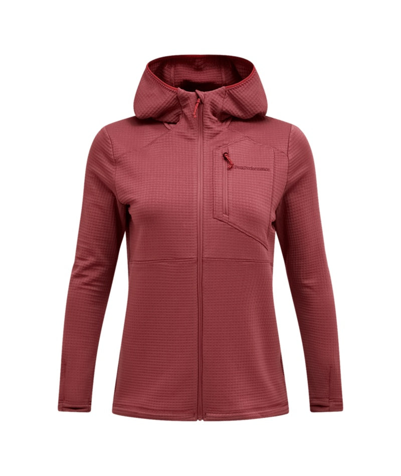Trail Polartec® Power Grid™ Zip Hood Women Wild Rouge