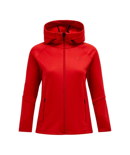 Rider Essentials Midlayer Zip Hood Women Red Pompeian