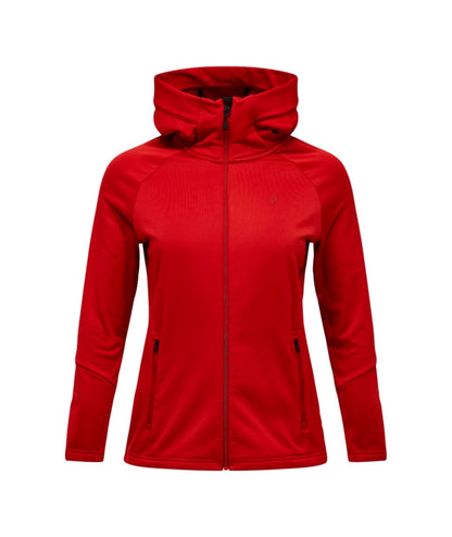 Rider Essentials Midlayer Zip Hood Women Red Pompeian