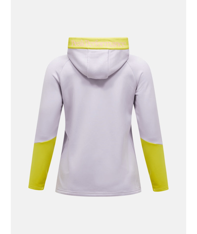 Rider Essentials Midlayer Zip Hood Women Misty Lavender Canary Lime