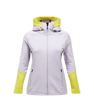 Rider Essentials Midlayer Zip Hood Women Misty Lavender Canary Lime