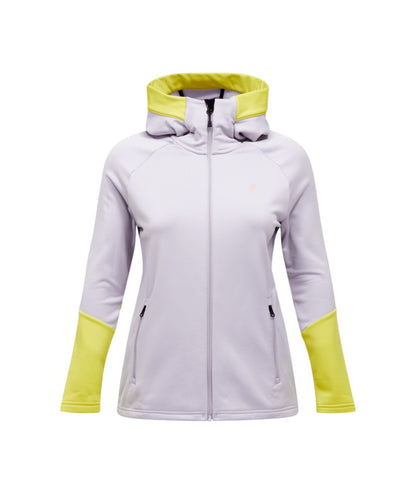 Rider Essentials Midlayer Zip Hood Women Misty Lavender Canary Lime