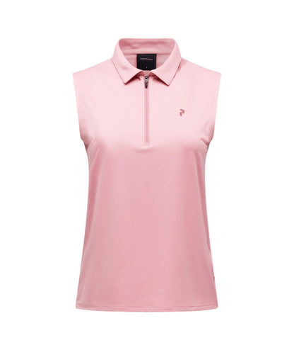 Comfort Zip Sleeveless Polo Women Warm Blush