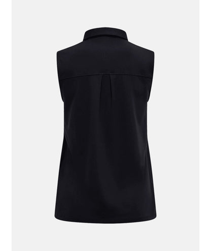 Comfort Zip Sleeveless Polo Women Black