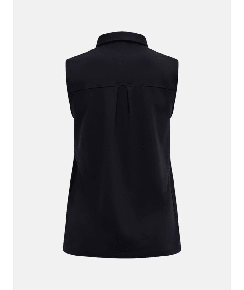 Comfort Zip Sleeveless Polo Women Black