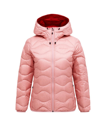Helium Down Hood Jacket Women Warm Blush Red Pompeian