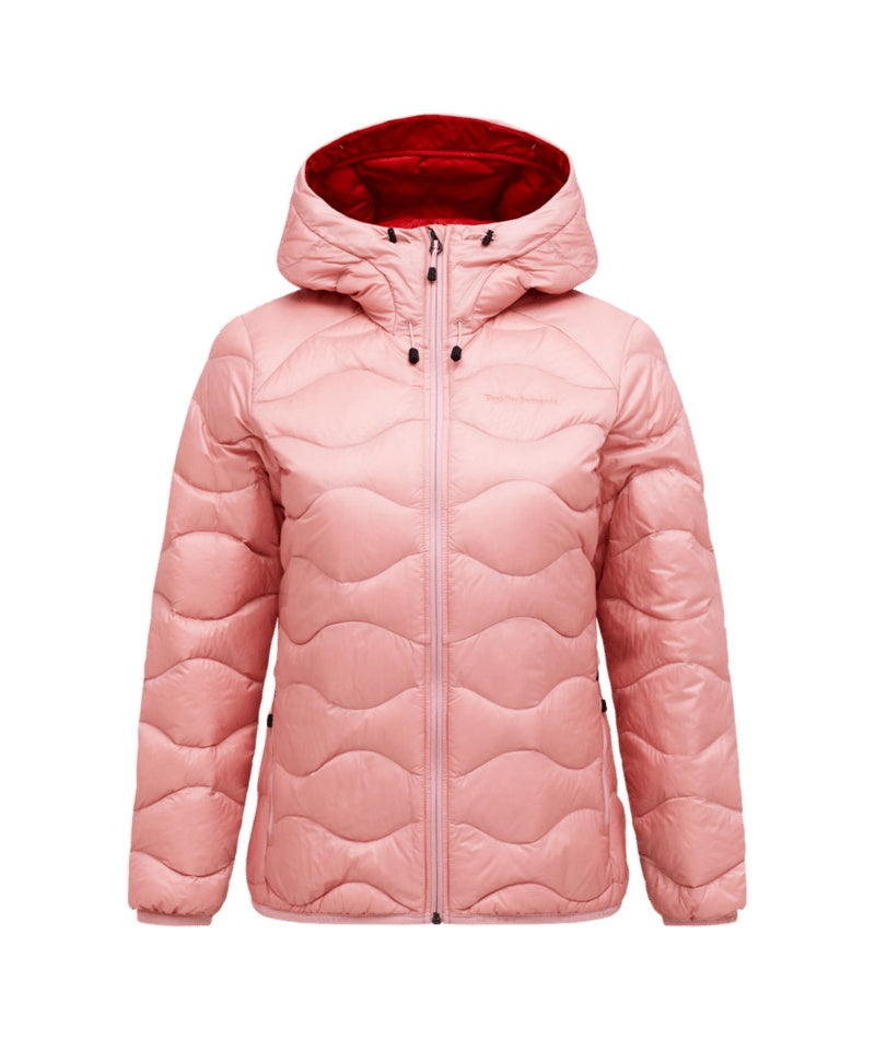 Helium Down Hood Jacket Women Warm Blush Red Pompeian