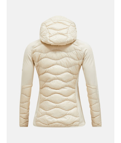 Helium Hybrid Down Hood Jacket Women Sand Fog