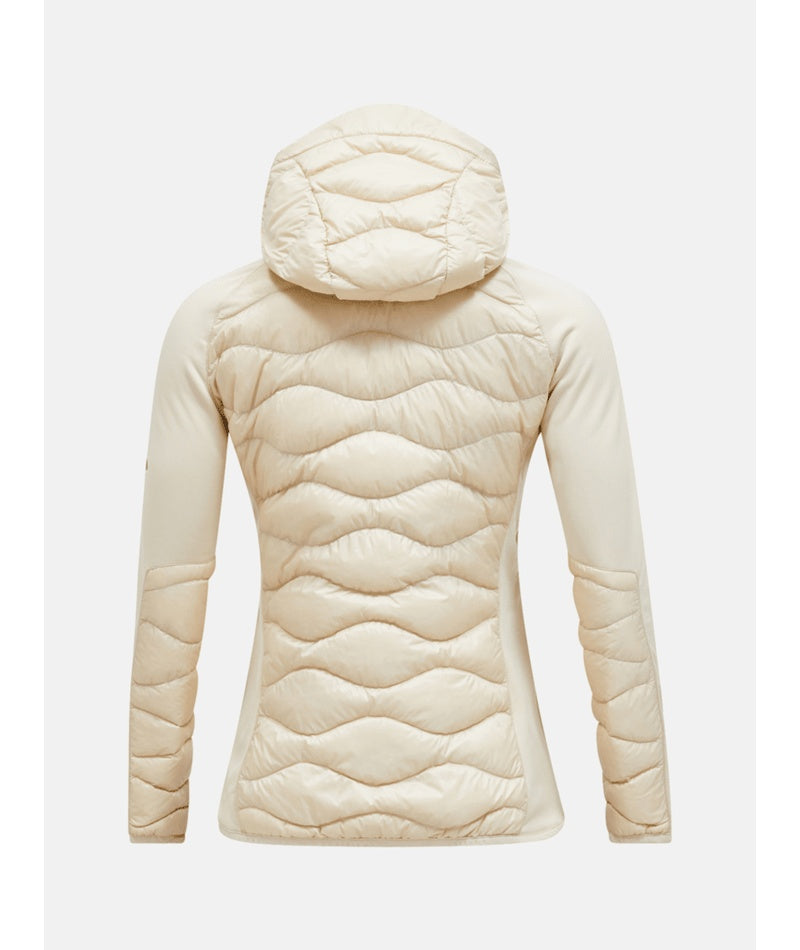 Helium Hybrid Down Hood Jacket Women Sand Fog