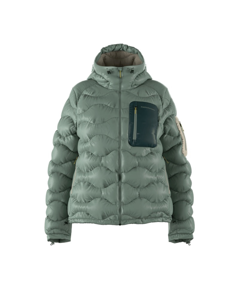 Helium Utility Down Hood Jacket Women Green Valley Ponderosa Pine