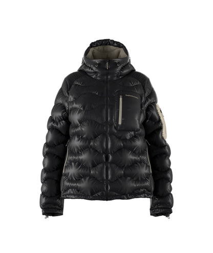 Helium Utility Down Hood Jacket Women Black Sand Fog