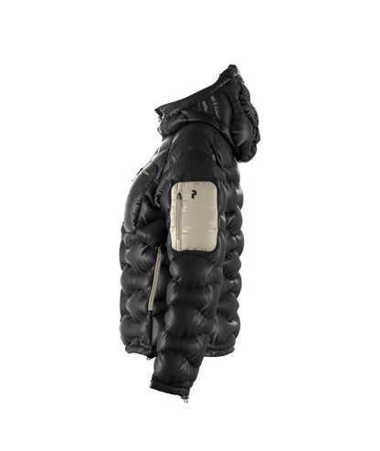 Helium Utility Down Hood Jacket Women Black Sand Fog