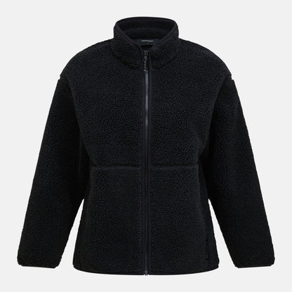 W Solid Pile Jacket-BLACK-BLACK