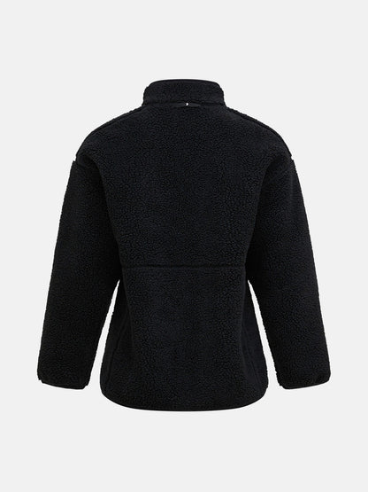 W Solid Pile Jacket-BLACK-BLACK