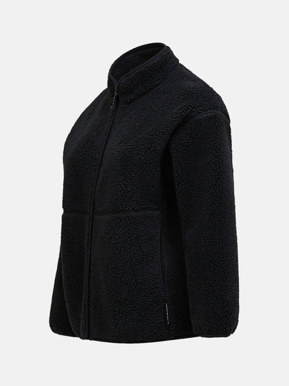 W Solid Pile Jacket-BLACK-BLACK