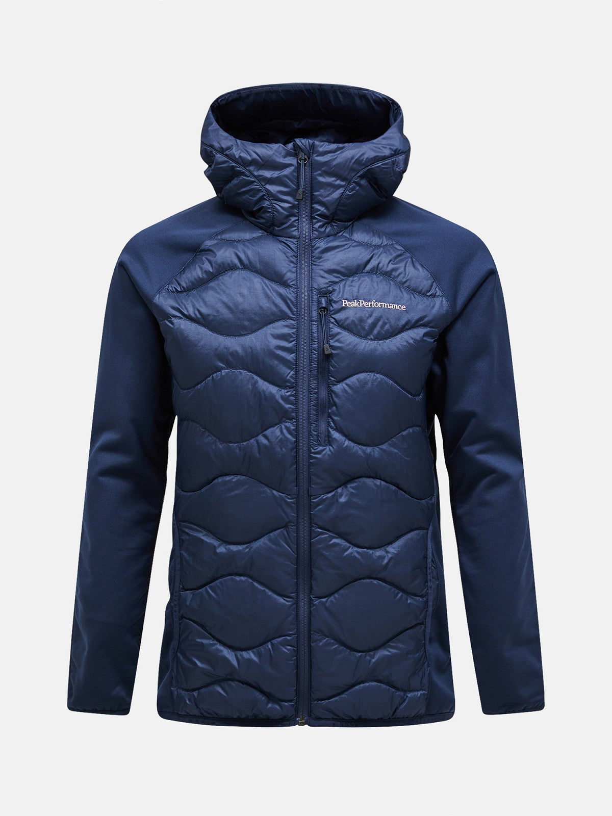 M HELIUM DOWN HYBRID HOOD JACKET BLEU SHADOW