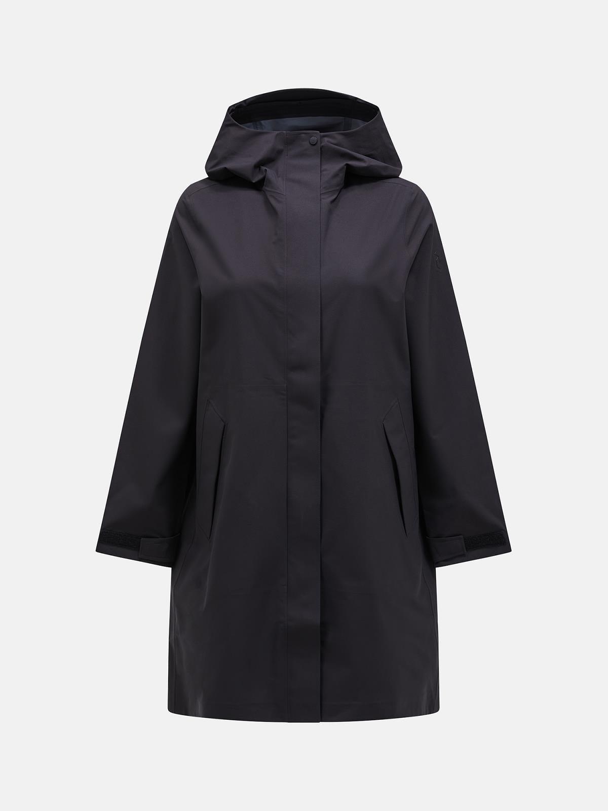 W Cloudburst Coat-BLACK