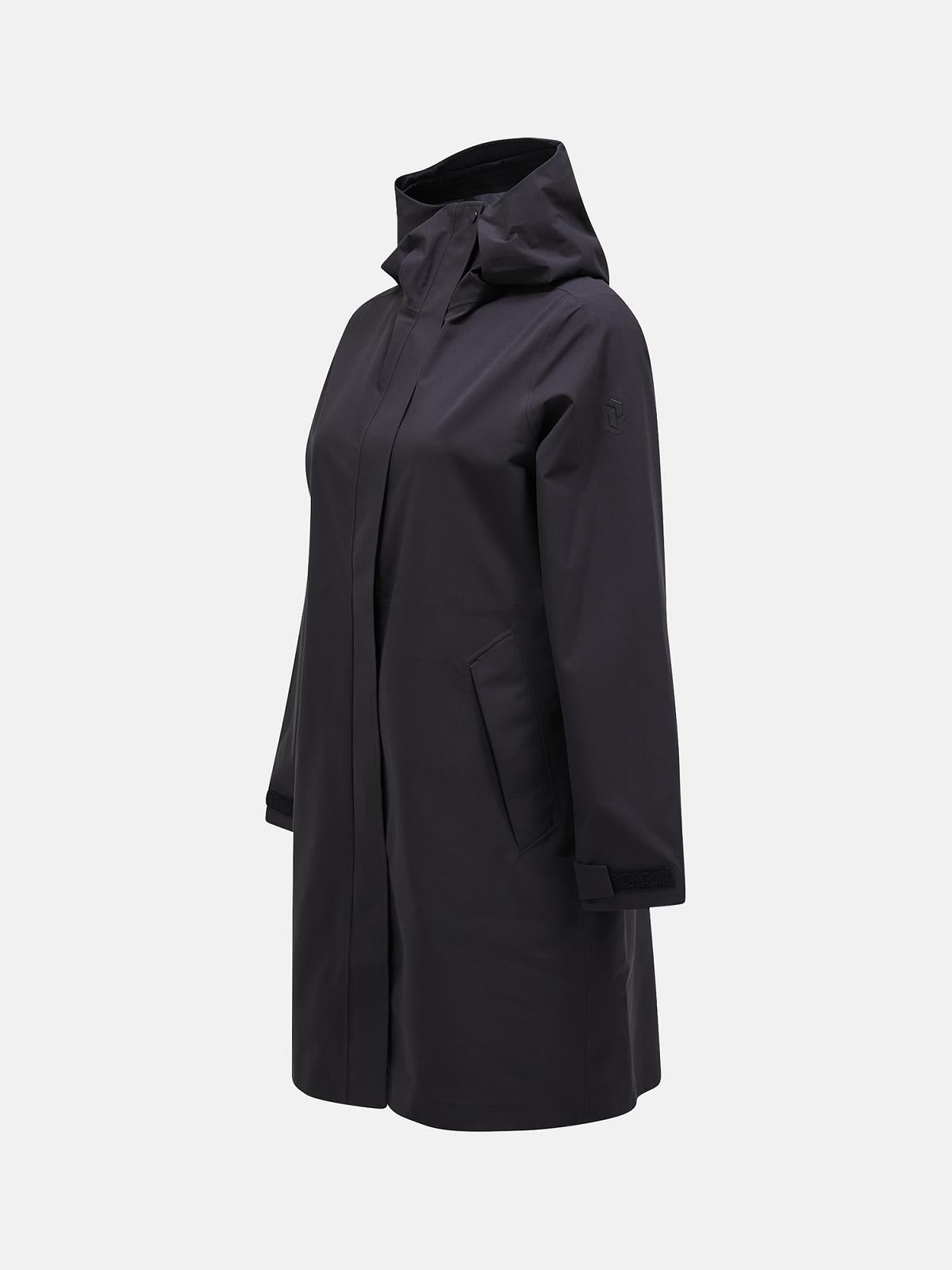 W Cloudburst Coat-BLACK